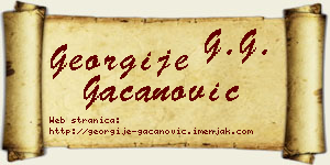 Georgije Gačanović vizit kartica